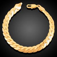 Brass Bracelets, plated, Unisex, golden 