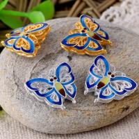 Sterling Silver Beads, 925 Sterling Silver, Butterfly, bluing, DIY 