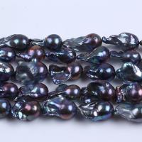 Baroque Cultured Freshwater Pearl Beads, DIY, black, 15-19mm Approx 38 cm 