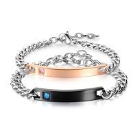 Titanium Steel Bracelet & Bangle, plated, Unisex & with rhinestone 