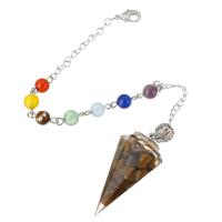 Brass Pendulum, with Tiger Eye, fashion jewelry & for woman, multi-colored .5 Inch 