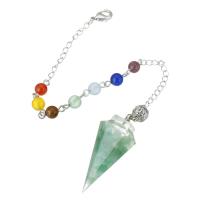 Brass Pendulum, with Green Aventurine, fashion jewelry & for woman, multi-colored .5 Inch 