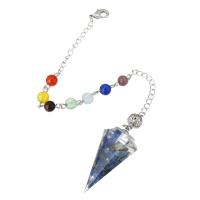 Brass Pendulum, with Lapis Lazuli, fashion jewelry & for woman, multi-colored .5 Inch 