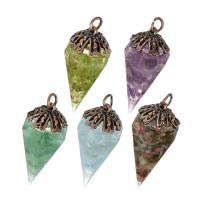 Gemstone Brass Pendants, with Gemstone, fashion jewelry & for woman Approx 4mm 