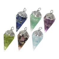 Gemstone Brass Pendants, with Gemstone, fashion jewelry & for woman Approx 4mm 