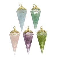 Gemstone Brass Pendants, with Gemstone, gold color plated, fashion jewelry & for woman Approx 4mm 