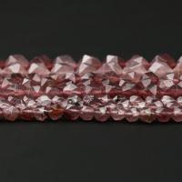Strawberry Quartz Perle, rund, poliert, Star Cut Faceted & DIY & verschiedene Größen vorhanden, Länge:ca. 15 ZollInch, verkauft von Strang