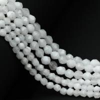 Weiße Chalcedon Perlen, Weiß Chalcedon, Unregelmäßige, poliert, Star Cut Faceted & DIY & verschiedene Größen vorhanden, grün, Länge:ca. 15 ZollInch, verkauft von Strang