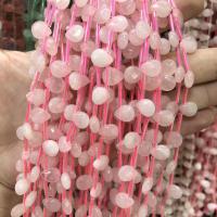 Abalorio De Cuarzo Rosa Natural, cuarzo rosado, Gota, Bricolaje & diverso tamaño para la opción & facetas, Rosado, longitud:aproximado 14.96 Inch, Vendido por Sarta