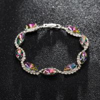 Zinc Alloy Rhinestone Bracelets, with Zinc Alloy, plated, radiation protection & for woman & faceted 10mm Approx 7.87 Inch 