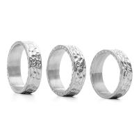 Titanium Steel Finger Ring, silver color plated, Unisex silver color, 6.6mm 