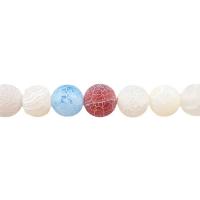 Perles agates effloresces naturelles , agate effleurant, Rond, poli, DIY & normes différentes pour le choix, couleurs mélangées Environ 14.96 pouce, Vendu par brin