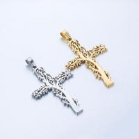 Stainless Steel Cross Pendants, 304 Stainless Steel, Vacuum Ion Plating, fashion jewelry & for man 