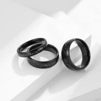Tungsten Steel Finger Ring, fashion jewelry & Unisex black, 4mm,6mm,8mm 