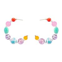 Porcelain Jewelry Earring, Zinc Alloy, with Porcelain & Resin & Plastic Pearl, fashion jewelry & for woman 