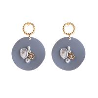 Kunststoff Perle Zink Legierung Ohrring, Zinklegierung, mit Kunststoff Perlen, Modeschmuck & für Frau, 47x35mm, verkauft von Paar