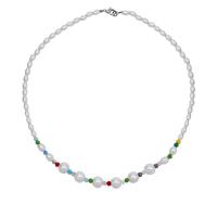 Plastic Pearl Necklace, Zinc Alloy, with Seedbead & Crystal & Plastic Pearl, with 1.97inch extender chain, fashion jewelry & for woman Approx 14.17 Inch 
