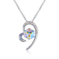 Austrian Crystal Necklace, Zinc Alloy, with Austrian Crystal, for woman & with rhinestone, mixed colors Approx 45 cm 