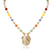 Кристалл ожерелье, Кристаллы, с Ракушка & цинковый сплав, Женский, смешанных цветов, длина:53 см, продается PC