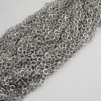 Ovale Eisenkette, Eisen, plattiert, keine, frei von Nickel, 7.3X6X1mm, Länge:100 , verkauft von Menge