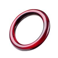 Beeswax Bangle, Donut, polished blood red 