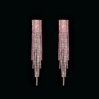 Fashion Tassel Earring, Rhinestone, gradient color & for woman 