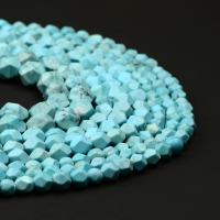 Synthetische Türkis Perlen, rund, poliert, Star Cut Faceted & DIY & verschiedene Größen vorhanden, blau, Länge:ca. 14.96 ZollInch, verkauft von Strang
