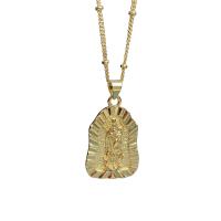 Cubic Zircon Micro Pave Brass Necklace, gold color plated & micro pave cubic zirconia & for woman .71 Inch 