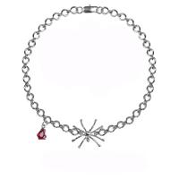 Stainless Steel Jewelry Necklace, 314 Stainless Steel, with zinc alloy pendant, Spider, fashion jewelry & for woman & with rhinestone Approx 17.7 Inch 