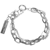 Bracelets en acier inoxydable, 314 acier inoxydable, avec 1.96inch chaînes de rallonge, Double couche & unisexe & pavé de micro zircon, couleur originale Environ 6.7 pouce, Vendu par PC