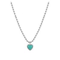 Stainless Steel Jewelry Necklace, 314 Stainless Steel, with Resin, with 1.96inch extender chain, Heart, ball chain & for woman, original color Approx 16.5 Inch 