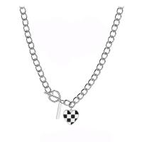 Stainless Steel Jewelry Necklace, 314 Stainless Steel, Heart, for woman & enamel Approx 16.3 Inch 