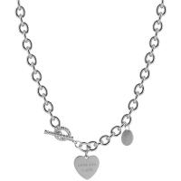 Stainless Steel Jewelry Necklace, 314 Stainless Steel, Heart, fashion jewelry & Unisex & oval chain & with letter pattern, original color Approx 17.7 Inch 