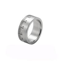 Stainless Steel Finger Ring, 314 Stainless Steel, ruler, fashion jewelry & Unisex US Ring 