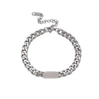 Bracelet en acier inoxydable, 314 acier inoxydable, avec 1.96inch chaînes de rallonge, bijoux de mode & unisexe, couleur originale Environ 6.7 pouce, Vendu par PC