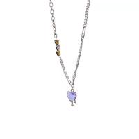 Stainless Steel Jewelry Necklace, 314 Stainless Steel, with zinc alloy pendant, with 2.75inch extender chain, Heart, silver color plated, for woman & with rhinestone Approx 20 Inch 