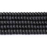 Glass Beads, Abacus, polished, frosted, black Approx 16 Inch, Approx 