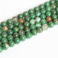Afrikanische Jade, rund, poliert, verschiedene Größen vorhanden, grün, Länge:ca. 14.76 ZollInch, verkauft von Strang