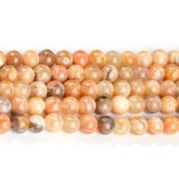 Sonnenachat Perle, rund, poliert, verschiedene Größen vorhanden, rote Orange, Länge:ca. 14.76 ZollInch, verkauft von Strang