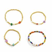Seedbead Bracelet Set, with turquoise & Plastic Pearl, 4 pieces & fashion jewelry & for woman Approx 7 Inch 