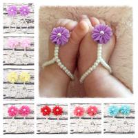 Fashion Toe Anklet, Plastic Pearl, with Cloth, 2 pieces & for children Approx 13 cm 