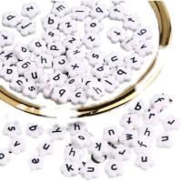 Acryl Alphabet Perlen, Plum Blossom, DIY, keine, 11mm, verkauft von Tasche