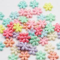 Perles acryliques plaquée, Acrylique, fleur, moulage par injection, DIY, couleurs mélangées Vendu par sac