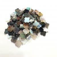 Gemstone ювелирные изделия Кулон, Природный камень, Четырехлистный клевер, различные материалы для выбора & Мужская, Много цветов для выбора продается PC