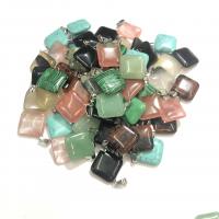 Pendentif bijoux de pierre gemme, Pierre naturelle, Carré, différents matériaux pour le choix & unisexe, plus de couleurs à choisir Vendu par PC