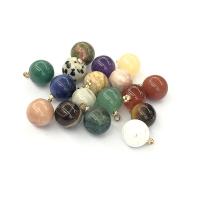 Gemstone ювелирные изделия Кулон, Природный камень, Круглая, различные материалы для выбора & Мужская, Много цветов для выбора, 10mm, продается PC