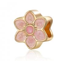 Enamel Zinc Alloy Beads, Flower, gold color plated, DIY Approx 4.5mm 