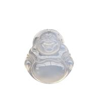 Natural Calcedony Pendant, Chalcedony, Buddha, Carved, for woman 