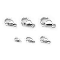Stainless Steel Lobster Claw Clasp, 304 Stainless Steel, machine polished, DIY original color 