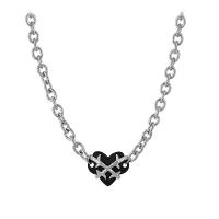 Stainless Steel Jewelry Necklace, 314 Stainless Steel, with zinc alloy pendant, with 1.96inch extender chain, Heart, oval chain & for woman Approx 15.3 Inch 
